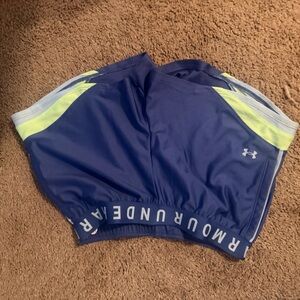 Under Armour Blue and Yellow Athletic Shorts